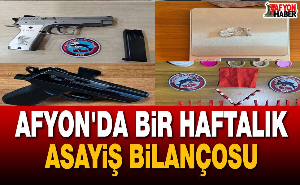 Afyon'da Bir Haftalık Asayiş Bilançosu