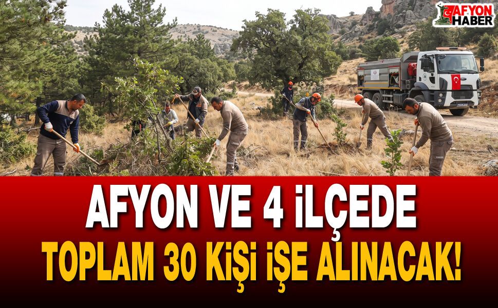 Afyon ve 4 İlçede Toplam 30 Kişi İşe Alınacak!