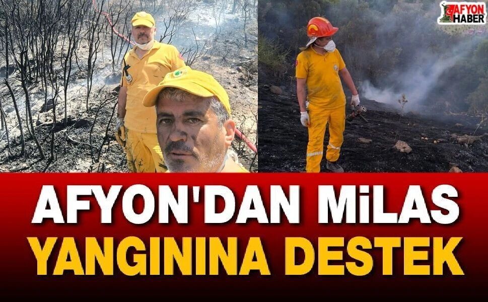 Afyon'dan Milas Yangınına Destek
