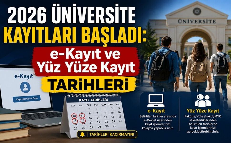 2026 üniversite kayıtları başladı: E-kayıt ve yüz yüze kayıt tarihleri