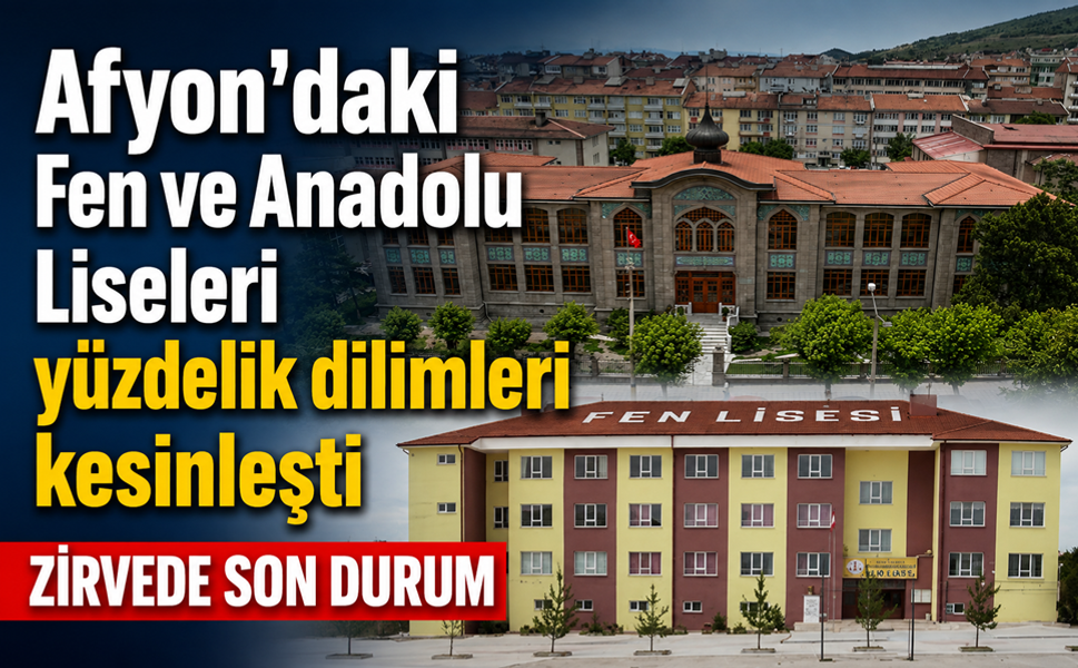 Afyon'daki Fen ve Anadolu Liseleri yüzdelik dilimleri kesinleşti