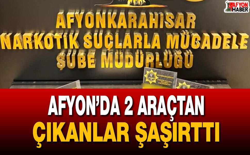 Afyon’da 2 araçtan çıkanlar şaşırttı