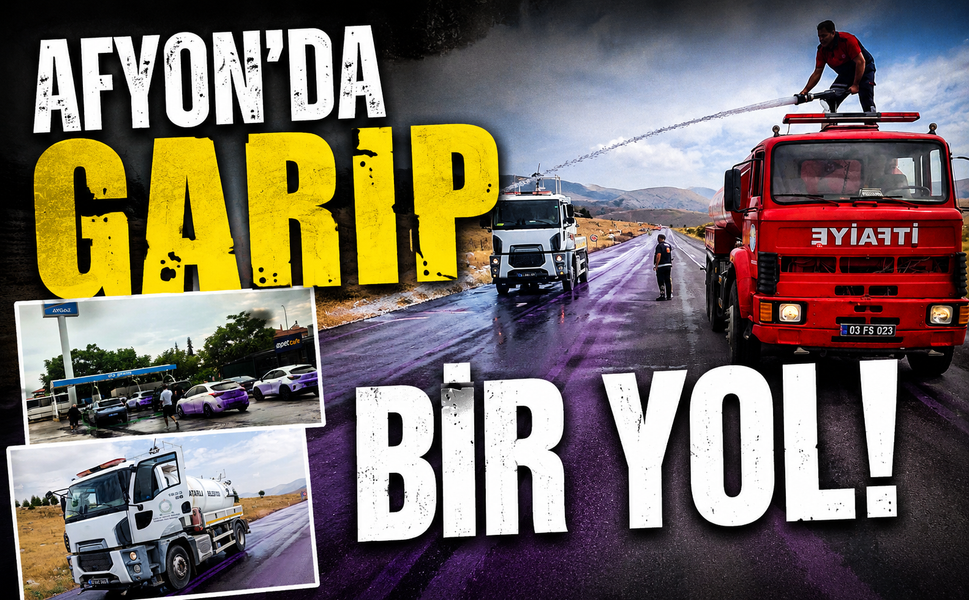 Afyon'da garip bir yol