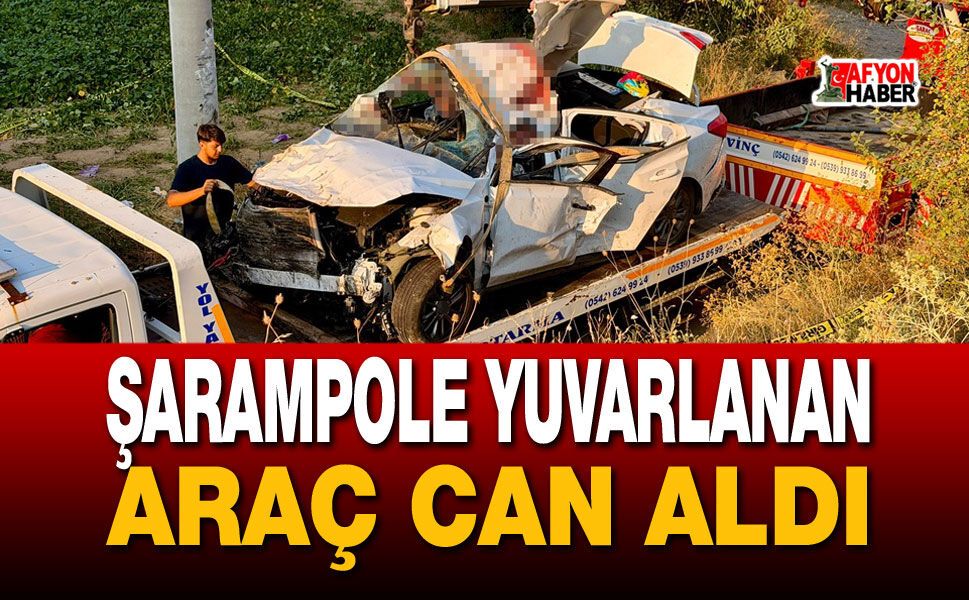 Afyon'da şarampole yuvarlanan araç can aldı