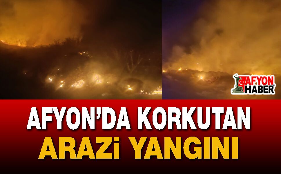 Afyon’da korkutan arazi yangını
