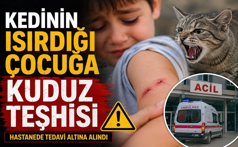 Kedinin ısırdığı çocuğa kuduz teşhisi