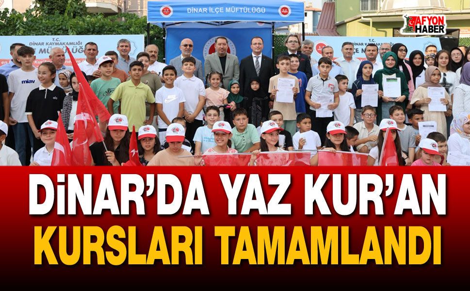 Dinar'da Yaz Kur'an Kurslarında Mezuniyet Coşkusu