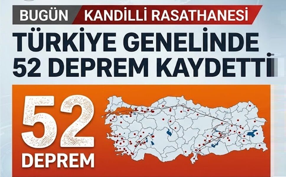 Kandilli Rasathanesi bugün 52 deprem kaydetti