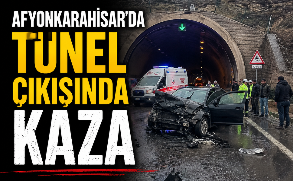 Afyonkarahisar’da Tünel Çıkışında Kaza
