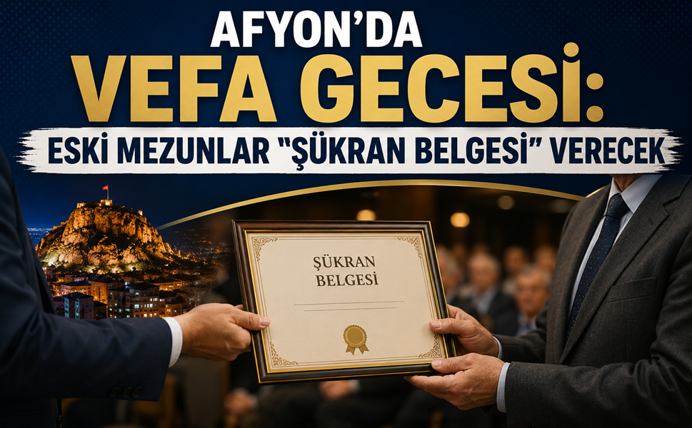 Afyon'da Vefa Gecesi: Eski Mezunlar "Şükran Belgesi" Verecek