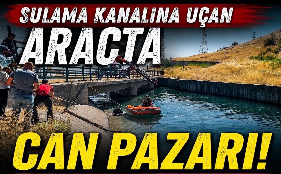 Sulama kanalına uçan araçta can pazarı!