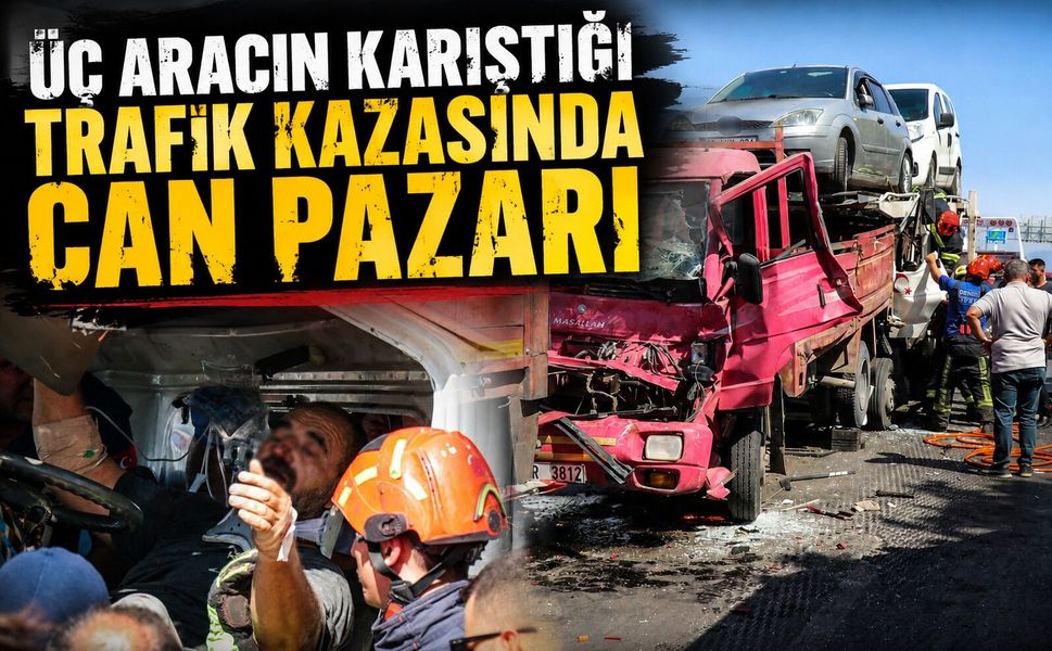 Üç aracın karıştığı trafik kazasında can pazarı