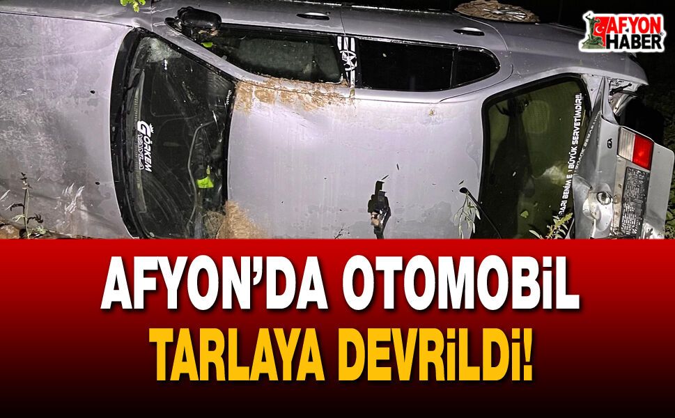 Afyon’da otomobil tarlaya devrildi!