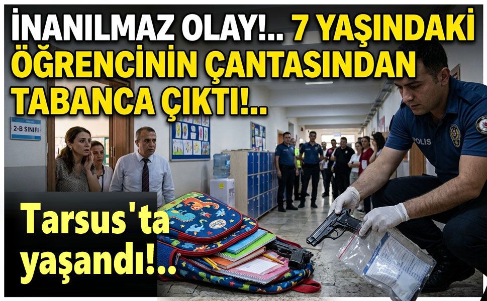 7 yaşındaki öğrencinin çantasından tabanca çıktı
