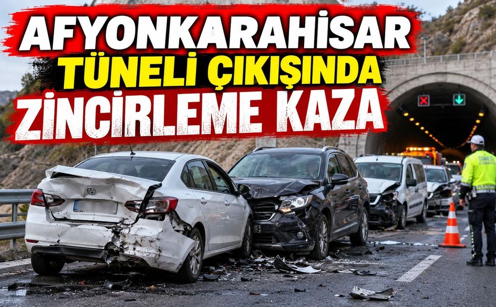 Afyonkarahisar Tüneli Çıkışında Zincirleme Kaza