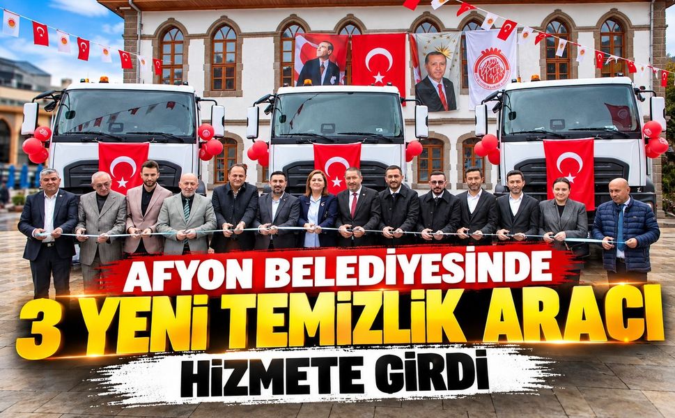 Afyon Belediyesinde 3 Yeni Temizlik Aracı Hizmete Girdi