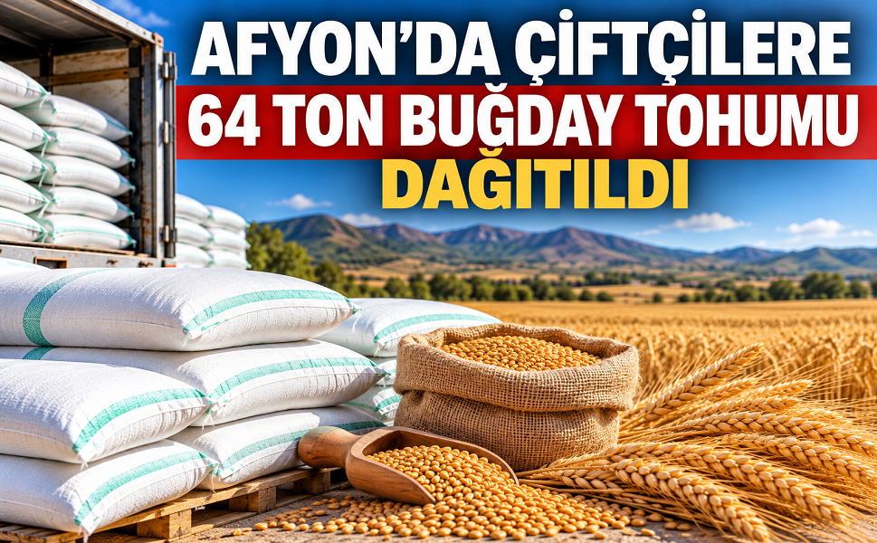 Afyon’da çiftçilere 64 ton buğday tohumu dağıtıldı