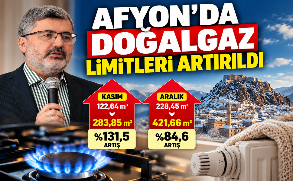 Afyon’da doğalgaz limitleri artırıldı