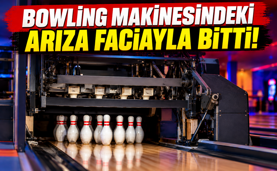 Bowling makinesindeki arıza faciayla bitti!