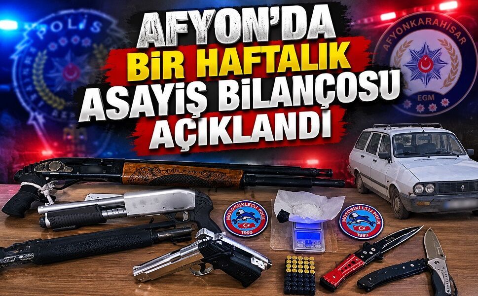 Afyon’da bir haftalık asayiş bilançosu açıklandı