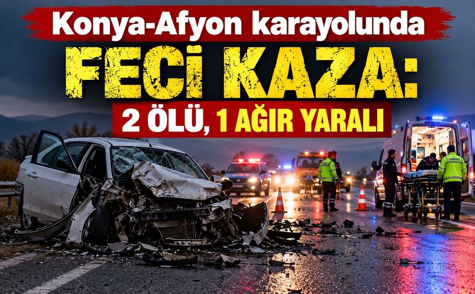Konya-Afyon karayolunda feci kaza: 2 ölü, 1 ağır yaralı