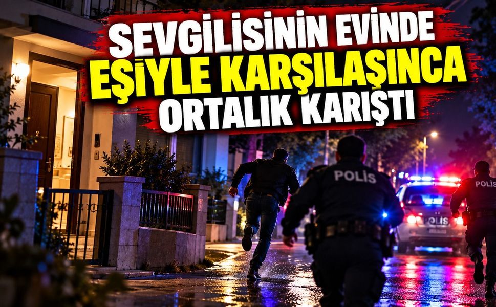 Sevgilisinin evinde eşiyle karşılaşınca ortalık karıştı