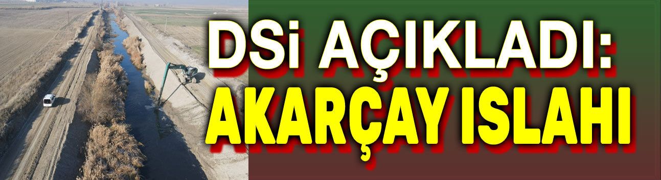 DSi açıkladı: Akarçay'ın ıslahı devam ediyor